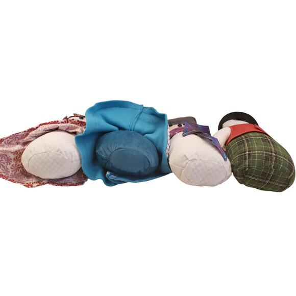 Vintage Handmade Snowman Dolls Plush 12" Merry Christmas - Picture 8 of 10